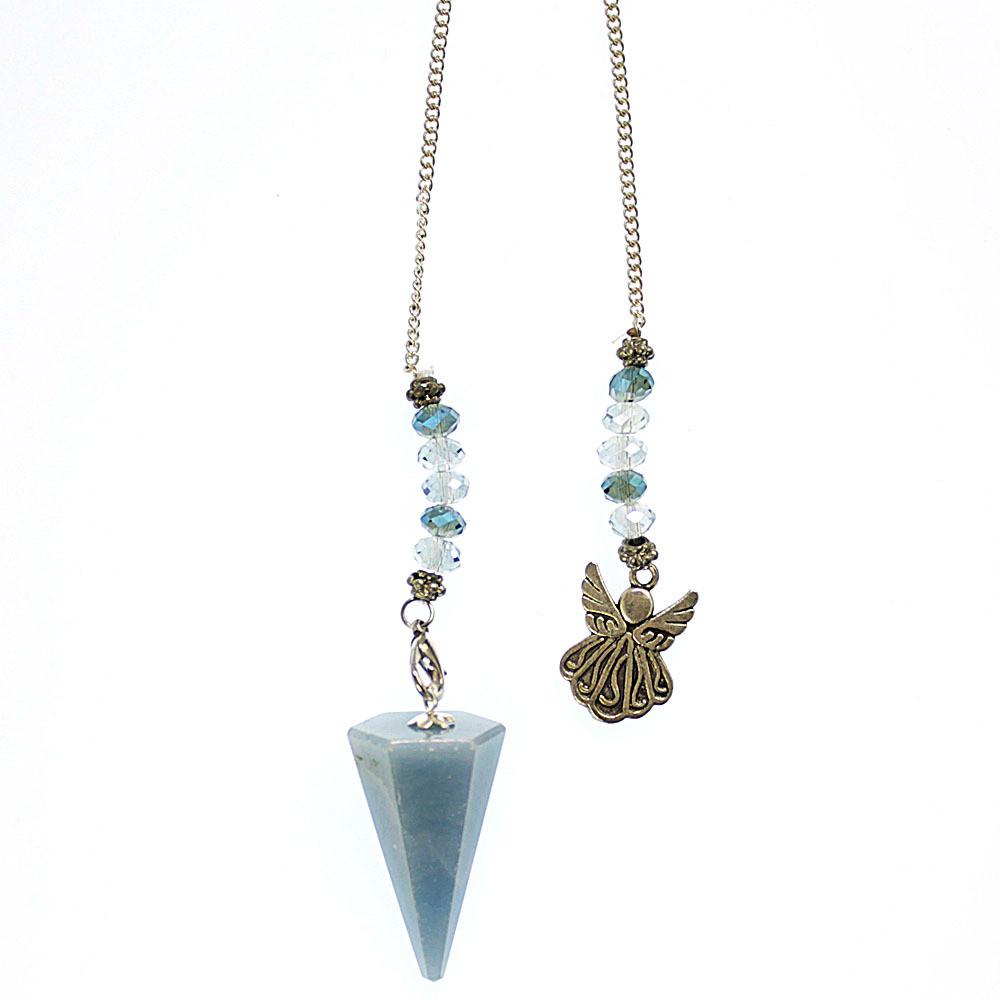 Pendulum – Gemstone– Hexagonal – Angelite + Angel