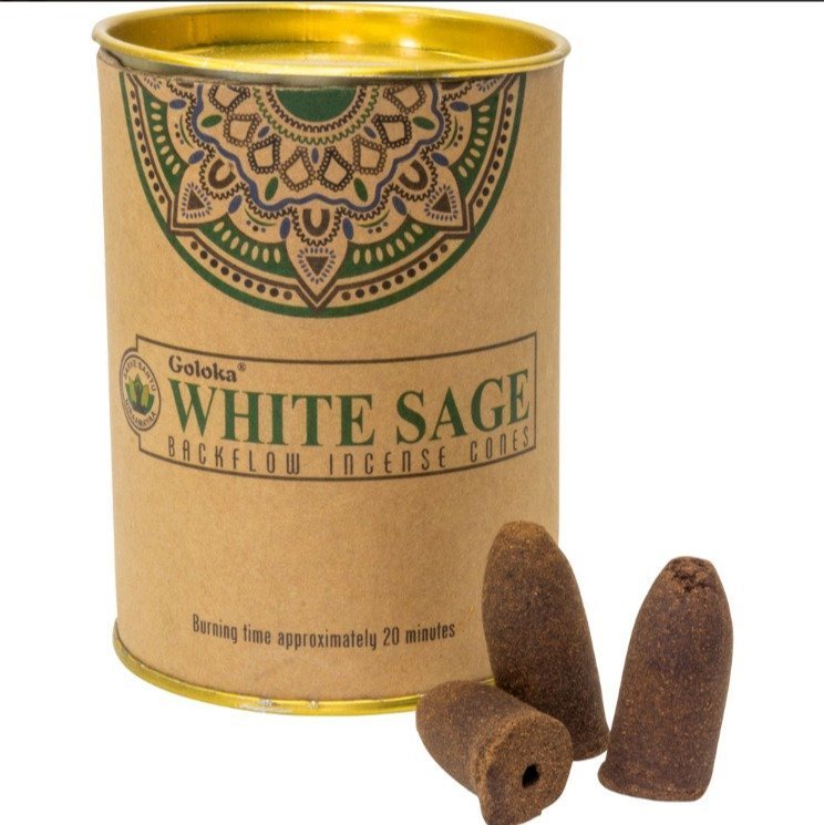 Goloka – Backflow Cone Incense – White Sage