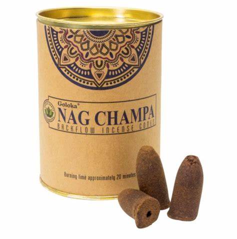 Goloka – Backflow Cone Incense – Nag Champa