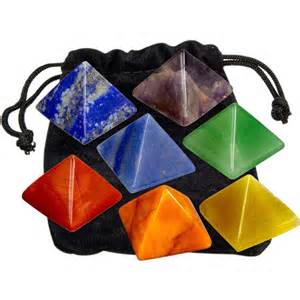 Stone Carved Pyramids -Chakra (set 7)