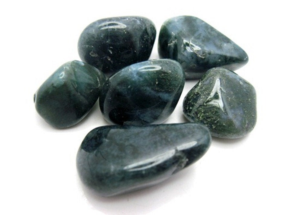 Tumbled Stone - Green Moss Agate