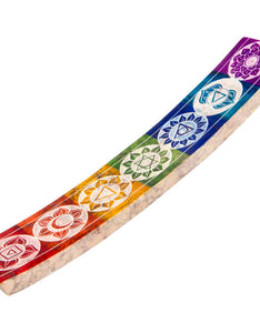 Soapstone Incense Holder/Chakras -10″X2″W